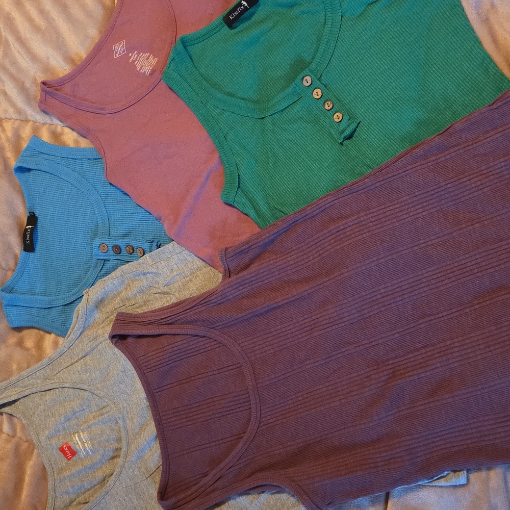 Colorful Womens M Tank Tops Set of 5